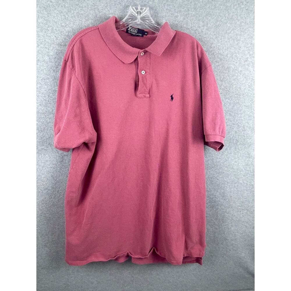 VTG Ralph Lauren‎ Polo Shirt Men's 2XL Purple Plum Short Sleeve Made in USA